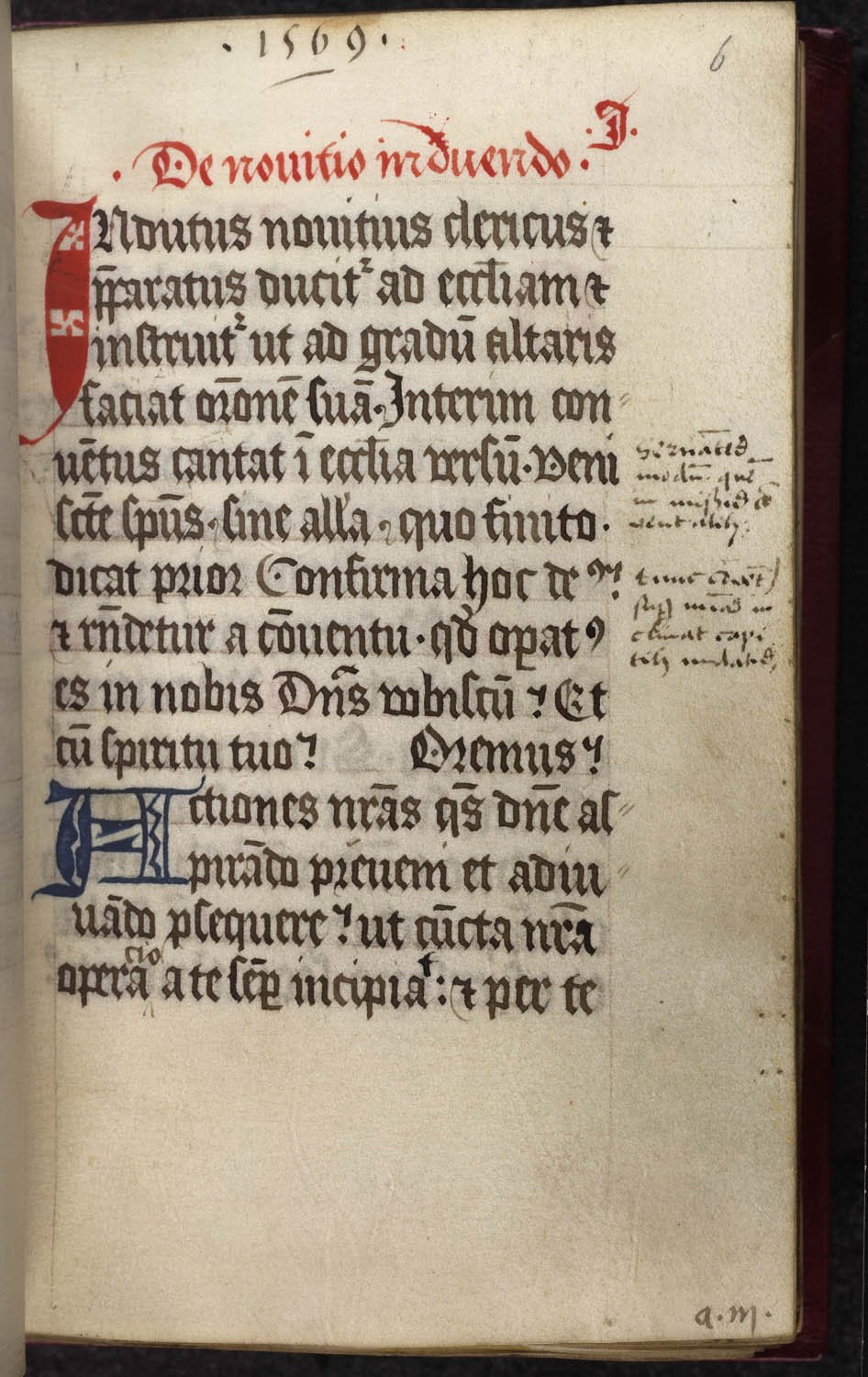 A folio from a Carthusian customary, Lansdowne MS 1201