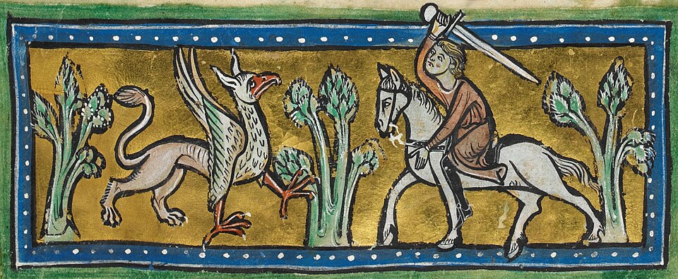 Griffin from the Rochester Bestiary, Royal MS 12 F XIII