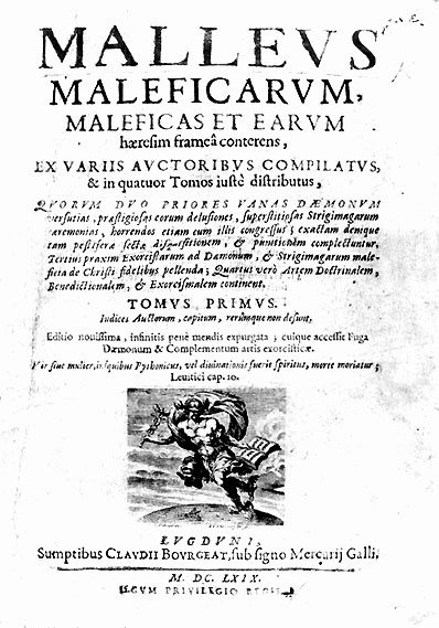Title page of a 1669 Lyon edition of Malleus Maleficarum